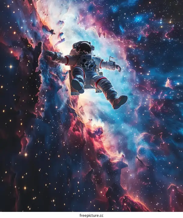 Astronaut in Starry Cosmos
