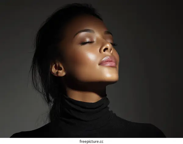 Close-up Portrait of a Beautiful Woman with Natural Beauty