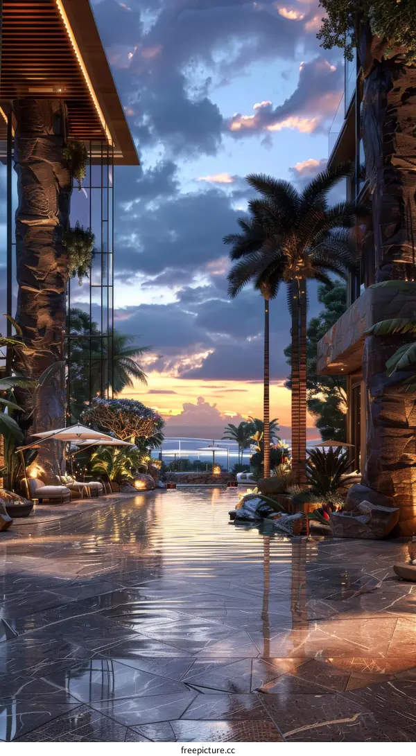 Luxury Tropical Poolside Resort Architecture
