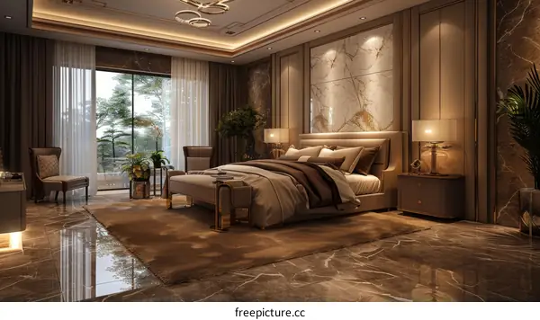 Modern Bedroom Interior Design With Elegant Furniture And Decor