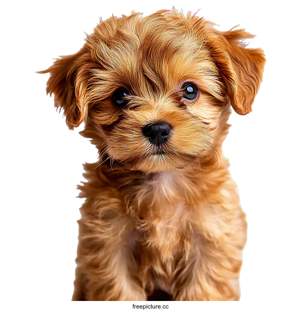 [Transparent Background PNG]Close Up Adorable Puppy Portrait
