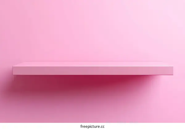 Pink Shelf Against a Pink Wall Minimalist Design