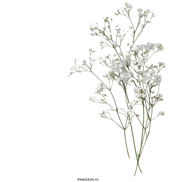 [Transparent Background PNG]Delicate White Flowers Arrangement on a White Background