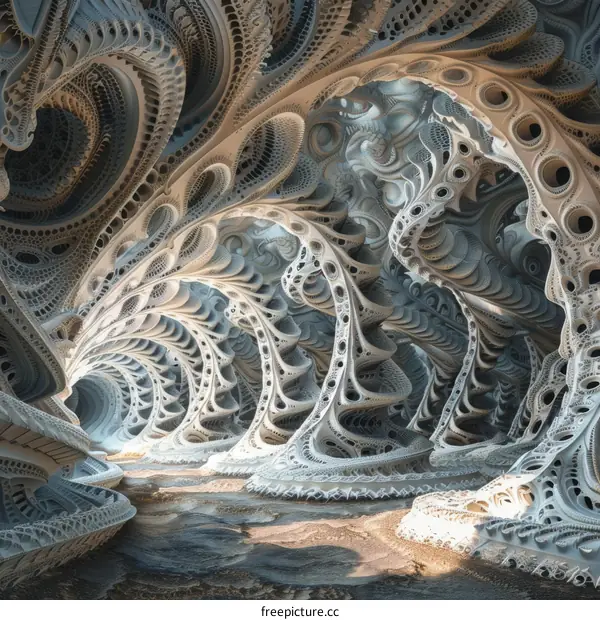 Futuristic Organic Architecture of an Underground City