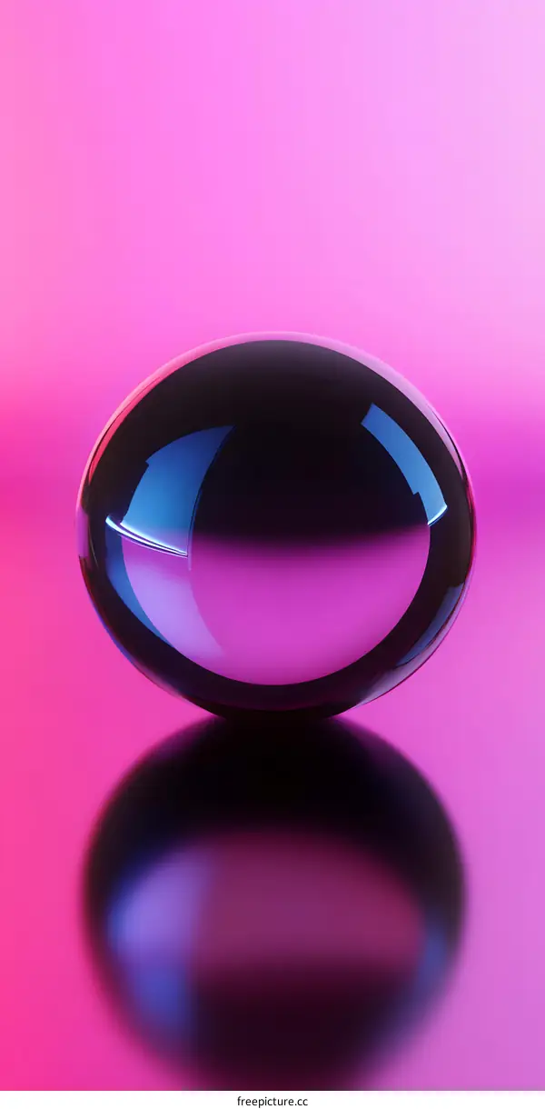 Glass Sphere on Pink Background