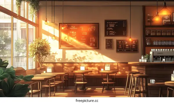 Warm and Cozy Cafe Illustration