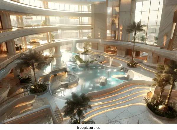 Luxury Interior Design of a Modern Hotel Lobby