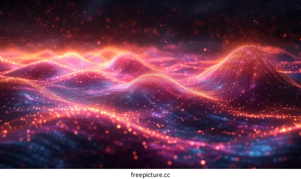 Flowing particles form a beautiful wave pattern