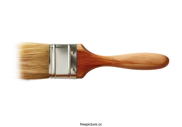 [Transparent Background PNG]Wooden Paint Brush Isolated on White Background