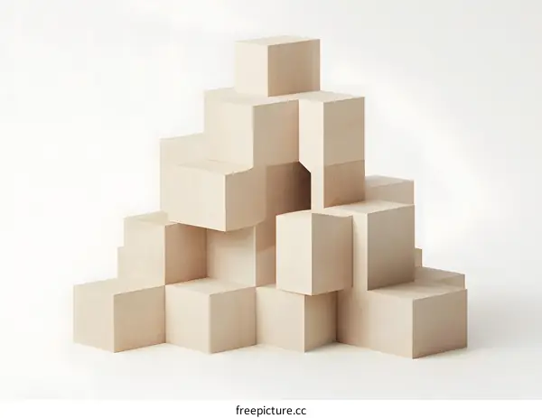 Abstract Wooden Block Structure