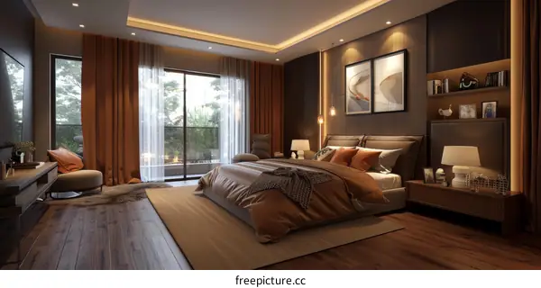 Modern Bedroom Interior Design Illustration