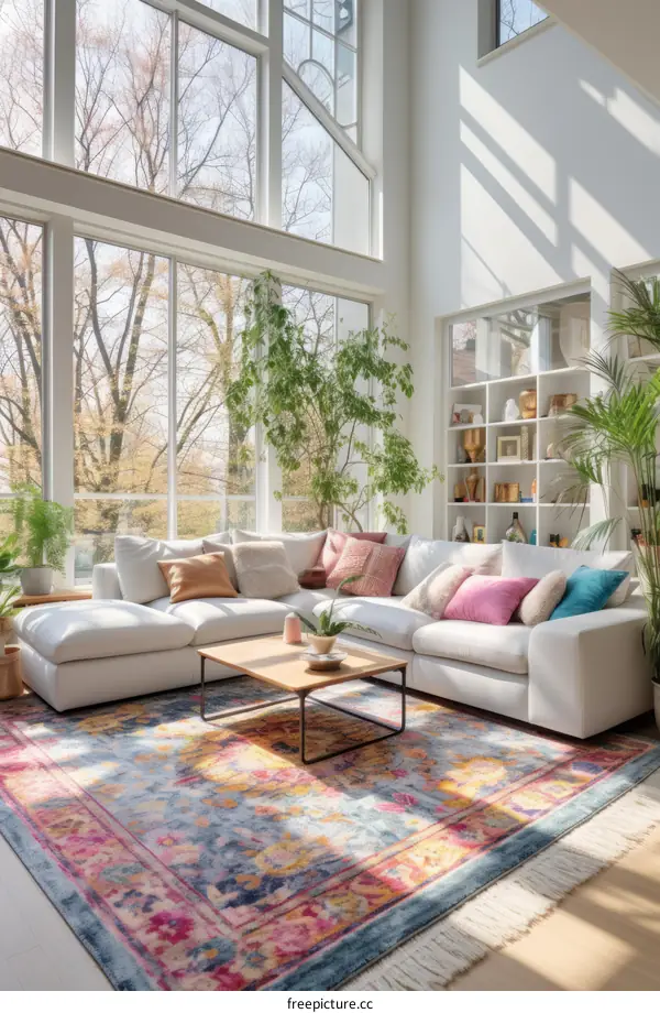 A bright and airy living room with a large windows