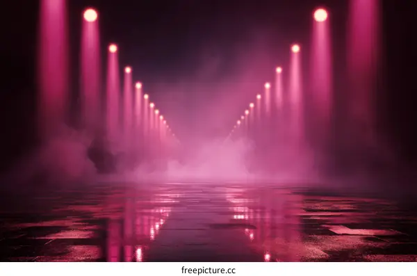 Pink Stage Lighting Abstract Background