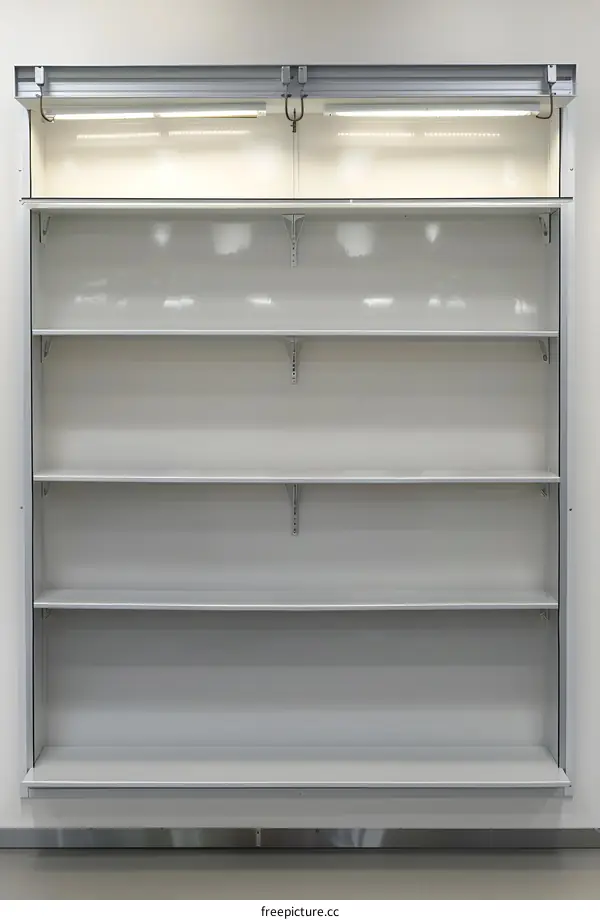 Empty Shelf Unit With Led Lights