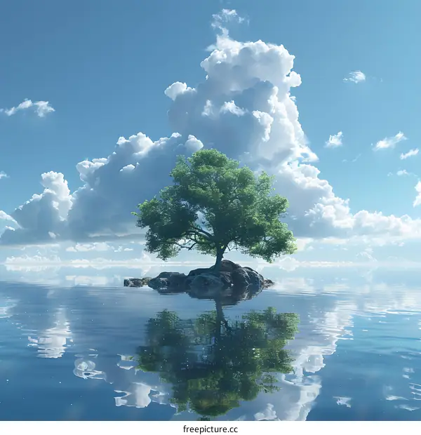 Lonely Tree in the Middle of the Ocean