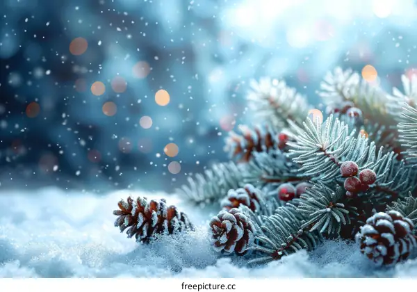 Winter Wonderland Snowy Christmas Scene