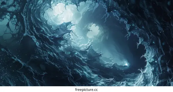 Blue and Green Alien Planet