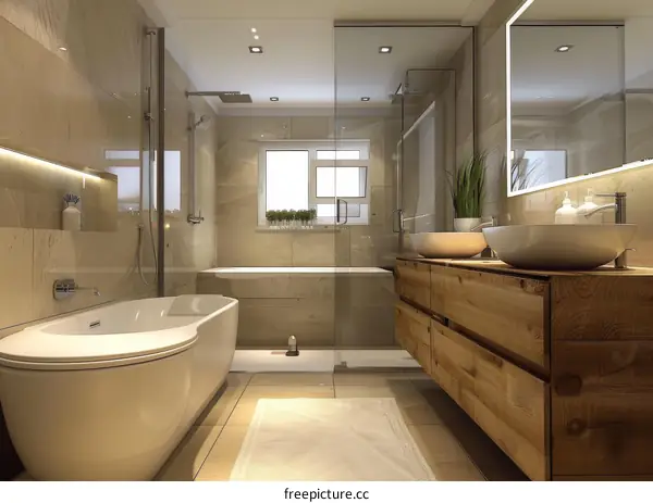 Modern Bathroom Interior Design Illustration