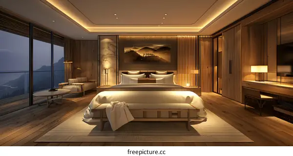 Luxury hotel room interior