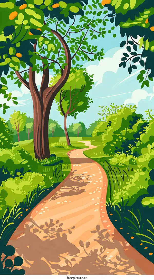 Path Through a Forest Illustration