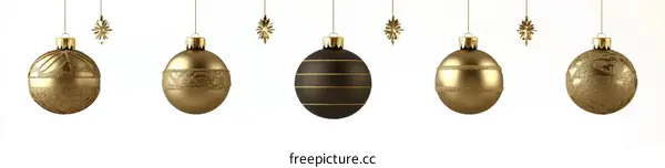 Christmas Ornaments Gold and Dark Brown