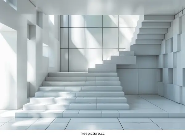Modern White Staircase Design