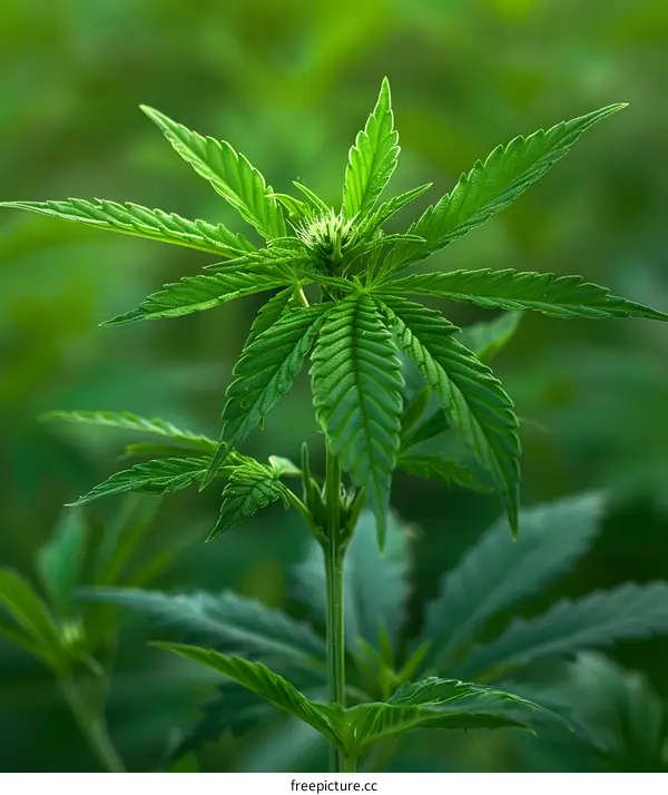 Close Up of Green Marijuana Plant