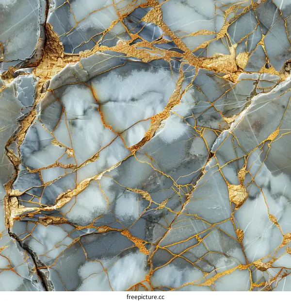 Golden Veins in Marble Texture