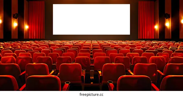 Empty Red Seats in a Movie Theater