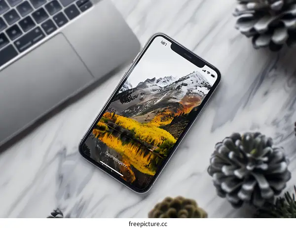 Mountain View on a Smartphone Screen