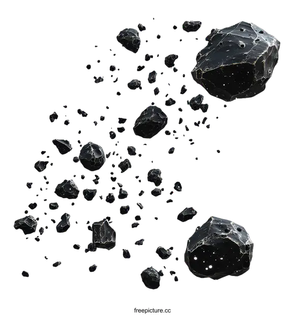 [Transparent Background PNG]Space Rocks Explosion Illustration