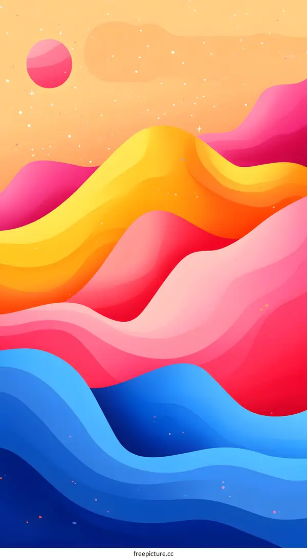 Abstract Colorful Wavy Lines Background