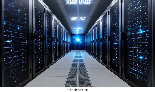 Modern Data Center Interior