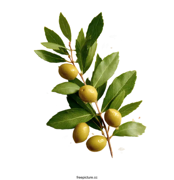 [Transparent Background PNG]Fresh Olives Branch on White Background