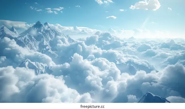 Mountain range above the clouds