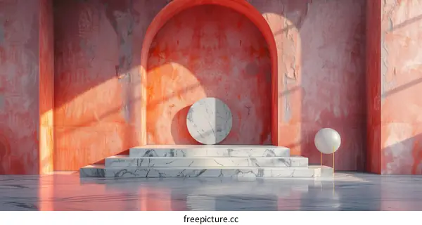 Modern Minimalist Empty Podium Interior Design