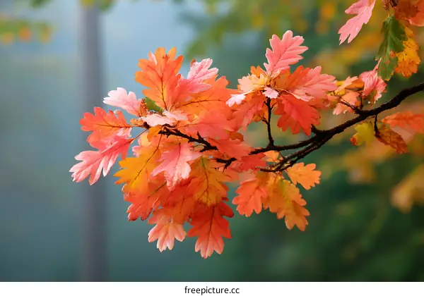 Autumn Oak Leaves in Soft Focus