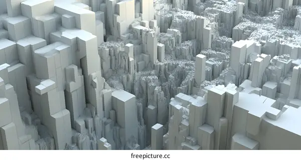 Abstract 3D Background with Geometric Shapes and White Color