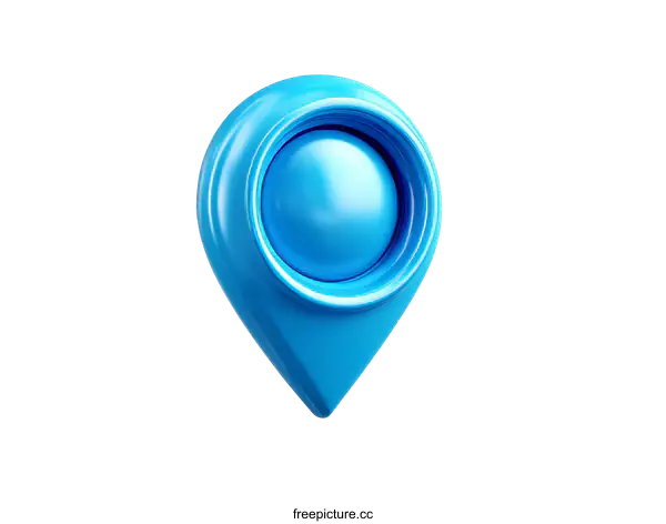 [Transparent Background PNG]3D Blue Location Marker Icon Design