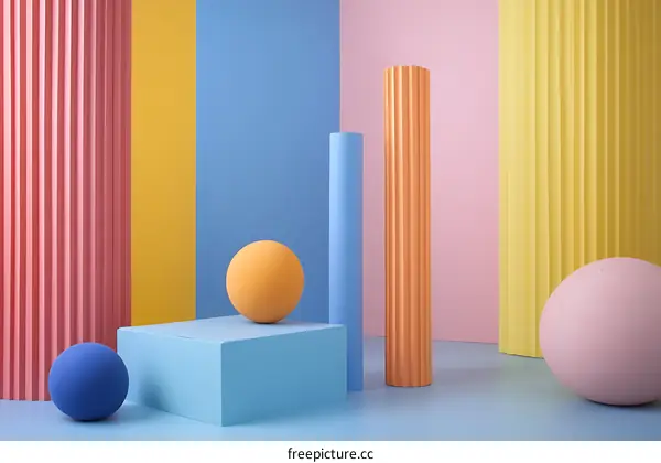 Abstract Background with Colorful Geometric Shapes