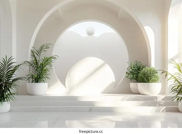 Modern Minimalist Interior Design with Plants