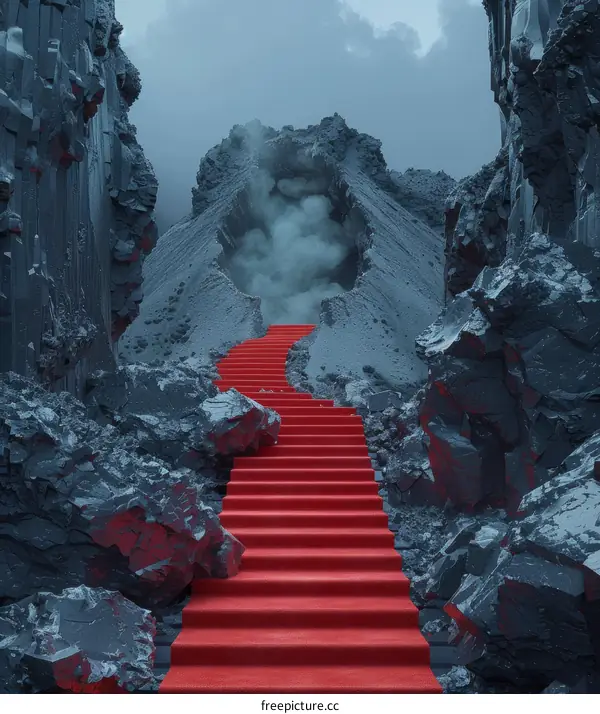 Red Carpet Stairway to the Volcano