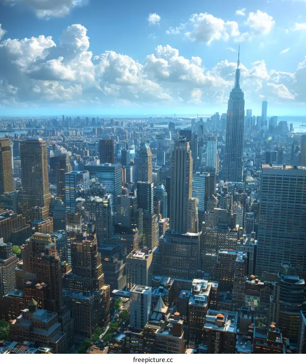 New York City Skyline with Famous Buildings