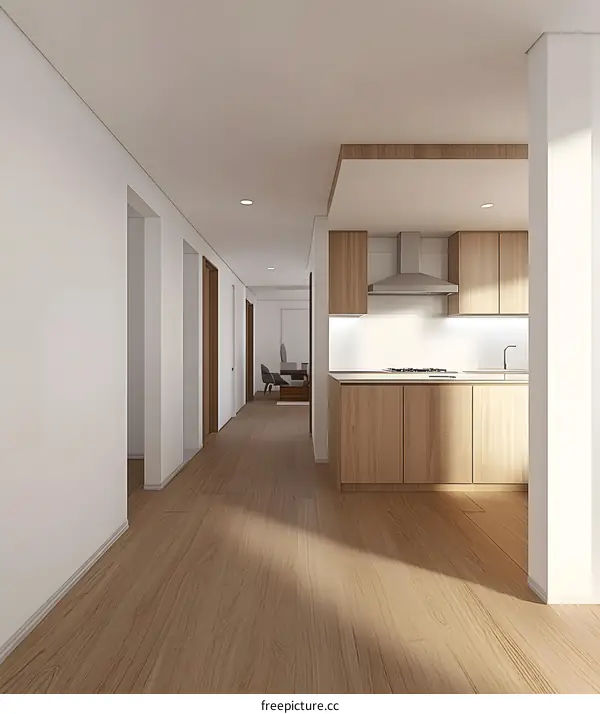 Modern Kitchen and Hallway Interior Design