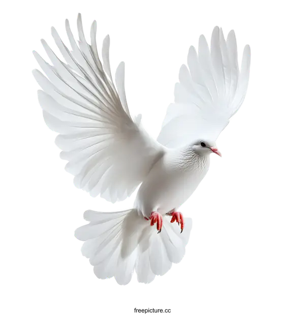 [Transparent Background PNG]Majestic White Dove in Flight