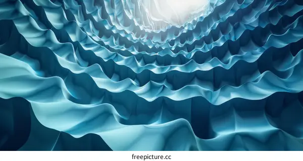 Blue and white abstract waves background