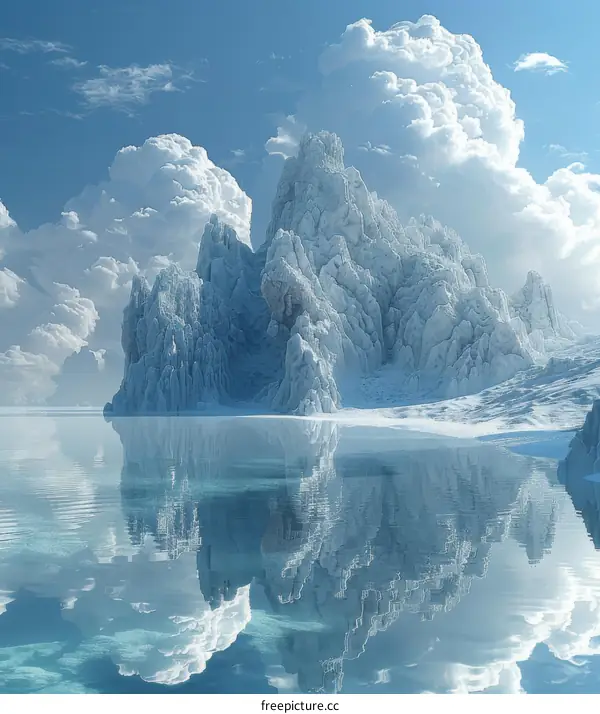 Majestic Iceberg in Frozen Landscape