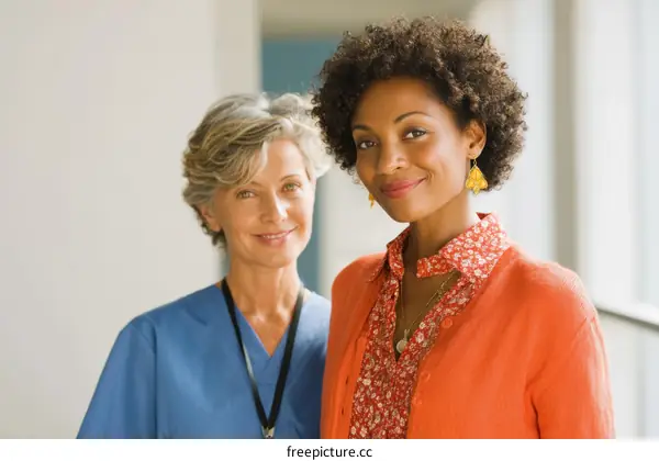 Two Healthcare Professionals Smiling Portrait