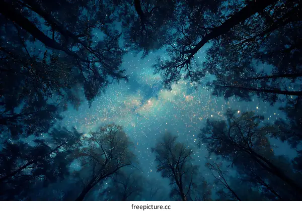 Starry Night Forest Sky Above