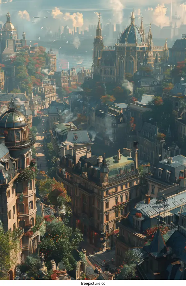 A Majestic Aerial View of a European City